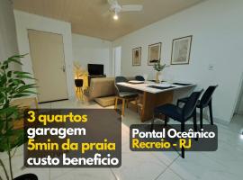 Confortável 3 qts Vaga 5 min da Praia Recreio, cottage in Rio de Janeiro