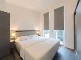 Modern chalet at the edge of a forest