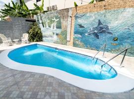 Charming 2 bed 1 bath with Pool, viešbutis mieste Las Flores