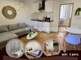 Appartement moderne et contemporain, Wifi, 2 pers