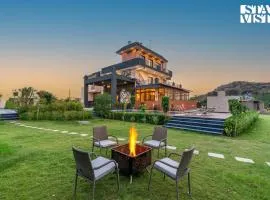 StayVista's Shivoham Farms - Mountain-View Villa with Outdoor Pool, Lawn, and Terrace