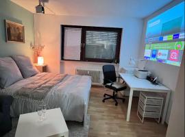 Private room with large bed -Netflix and projector, ubytování v soukromí v Frankfurtu nad Mohanem