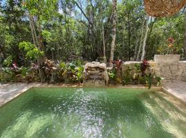 Little Oasis with private pool in the jungle, hotel in Chemuyil
