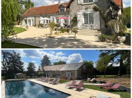 Sans Souci Bed and Breakfast Luxe Heated Pool and Restaurant، مكان مبيت وإفطار في Luzillé