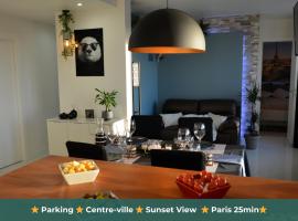 Sunset Appart-Hotel 3 chambres, 2 Salles de Bain, proche Paris, Massy & Orly, מלון ליד SFR Campus, לונז'ימו