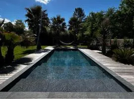 Villa aux Palmiers,Piscine 28°,Pétanque,Coeur Bassin