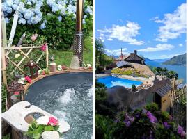 Wellness Suite Apartment - Whirlpool-Sauna-Private Pool -Lake View, rental pantai di Maccagno Superiore