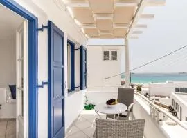 Platis Gialos beach house with sea view balcony