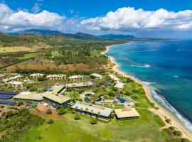 Top Floor Pool Ocean View Room at Oceanfront 4-Star Kauai Beach Resort, hotel a Lihue