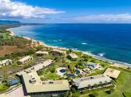 Top Floor Pool Ocean View Room at Oceanfront 4-Star Kauai Beach Resort, hotel di Lihue