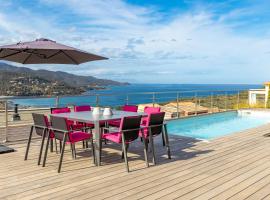 Villa Albizia 6P, private heated pool sea view 5 minutes from Favone Beach, hotel in Conca