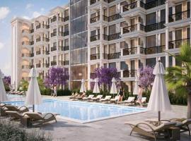 Premium Ferienwohnung SWETI WLAS Polarstar Beach Luxury Apartment 150 m zum Strand Pool 3 Balkone Meeresblick Google TV bis zu 6 Personen, hotel en Sveti Vlas