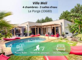 Villa Meli - Le Porge : la plage, Lège-Cap Ferret et Lacanau à 10 minutes、ル・ポルジュの駐車場付きホテル