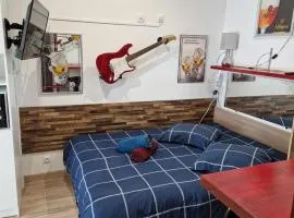 07 - Joli studio tout équipé avec clim, vue sur jardin, parking privatif gratuit, grand fourgon possible, tout le linge de maison est fourni