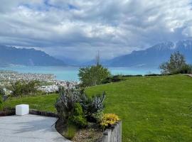 Le Chardonne - Designer's home with a stunning lake and mountain view, hótel í Chardonne