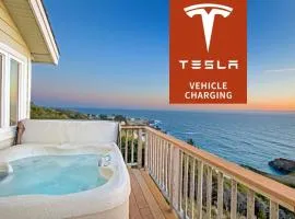 Spectacular Ocean View Penthouse Oceanfront! Hot Tub! Shelter Cove, CA Tesla EV station