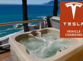 Gorgeous Oceanview, Hot Tub! Oceanfront! Shelter Cove, CA Tesla EV Station