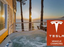 Breathtaking Oceanview! Hot Tub! Oceanfront! Shelter Cove CA Tesla EV station, renta vacacional en Shelter Cove