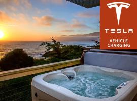 Magnificent Oceanview Hot Tub! Oceanfront! Shelter Cove, CA Tesla EV station, hotel em Shelter Cove