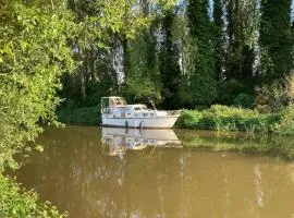 Dutch Cruiser Ship on a Tranquil Secluded River