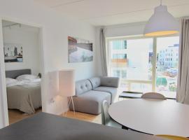 Great 2-bed wprivate balcony by Odense Harbour, cheap hotel in Odense