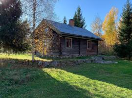 Log Cabin from 1820s with wood-heated sauna, Hütte in Hassela