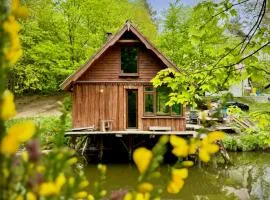 Leśna Chatka z prywatnym stawem, jezioro, sauna