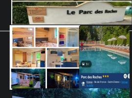 Le Mobil-home Saint-Chéron 91530 Camping Parc des roches, goedkoop hotel in Saint-Chéron