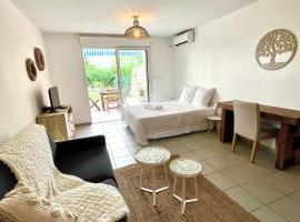 Grand studio de standing avec jardin et terrasse, hotel v destinaci Bourda