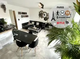 Paris I 77m Cosy luxe I Near by subway 11 & airport