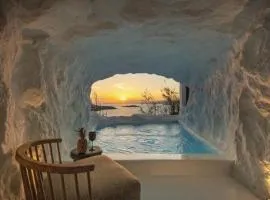 Exquisite Mykonos Villa Villa Apocryphos 6 Bedrooms Unique Aegean Sea Views Private Infinity Pool Indoor Cave Heated Pool Outdoor Jacuzzi,