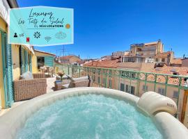 Luxury "Les Toits du Soleil" - Magnifique appartement avec terrasses et jacuzzi - Centre de cannes - By SCLS Locations、カンヌのジャグジー付きホテル