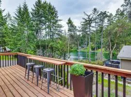 Anderson Island Home with Deck Steps to Lake!