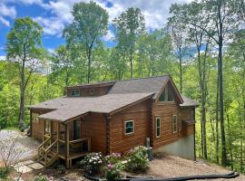 Hemlock Creek Cabin spacious family cabin with game room, hot tub, fIre pit and trails, villa in Busick