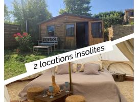 Locations insolites "vie en plein air" cabane et tipi Bastide Bellugue maison d'hôtes reseau Bienvenue à la ferme à 3 mn de lourmarin, hotel v destinaci Cadenet