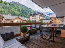 In the center of Chamonix with views of Mont Blanc