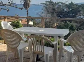 F3 RDC villa vue mer 180 face à la pointe de Giens