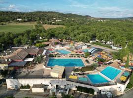 Mobil home climatisé 6pers. 3CH camping domaine de chaussy 5* Ardèche, camping de luxe à Lagorce