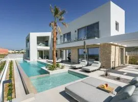 New Beachfront Mesogaia Villa with Heated Pool, Jacuzzi & Playroom, 60m from the beach