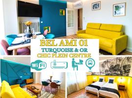 Bel AMI 02 - Turquoise & OR - Moderne Chic - Centre Ville - Accès Jardin - Clim - Wifi - Parking - Localisation idéale, hotel di Schiltigheim