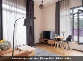 Apartments with private parking & terrace