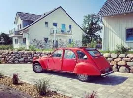 Barrierefreies Ferienhaus in Altwarp mit Sauna, Kamin und Wasserblick