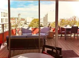 T2 Little Bohême proche hôpitaux terrasse plein ciel