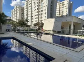 Flats Praia Uberlandia - Apt próximo ao Praia Clube - Area de lazer com Portaria 24 horas, piscina, academia, brinquedoteca, churrasqueira e áreas verdes para caminhadas