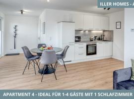 Iller Homes - 5 x Moderne Fewos je 1bis2 oder 1bis4 Pers mit Küche u Balkon - Parkplätze vorhanden, hotel in Vöhringen