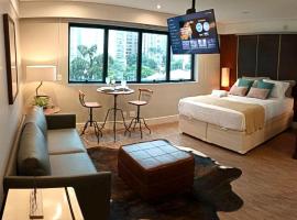 Quarto Hotel 4 estrelas Av Ibirapuera, com garagem, hotel em São Paulo