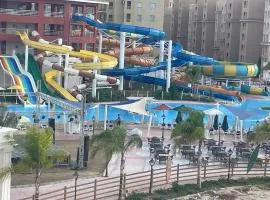 شاليه ٣ غرف وصالة بقرية اكوا فيو الساحل الشمالي