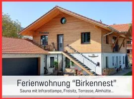 Ferienwohnung BirkenNEST-Sauna-Freisitz-Almhütte