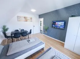 ALFA Stuttgart 3 Zimmer 6 Betten Apartment Wasen MercedesBenz MHP Arena l Bad I Küche l WIFI & SmartTV l 3BR & 6 Beds l Bathroom l Kitchen
