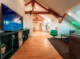 Spacious Penthouse with AC and Free Parking Steps Away From the Central Station